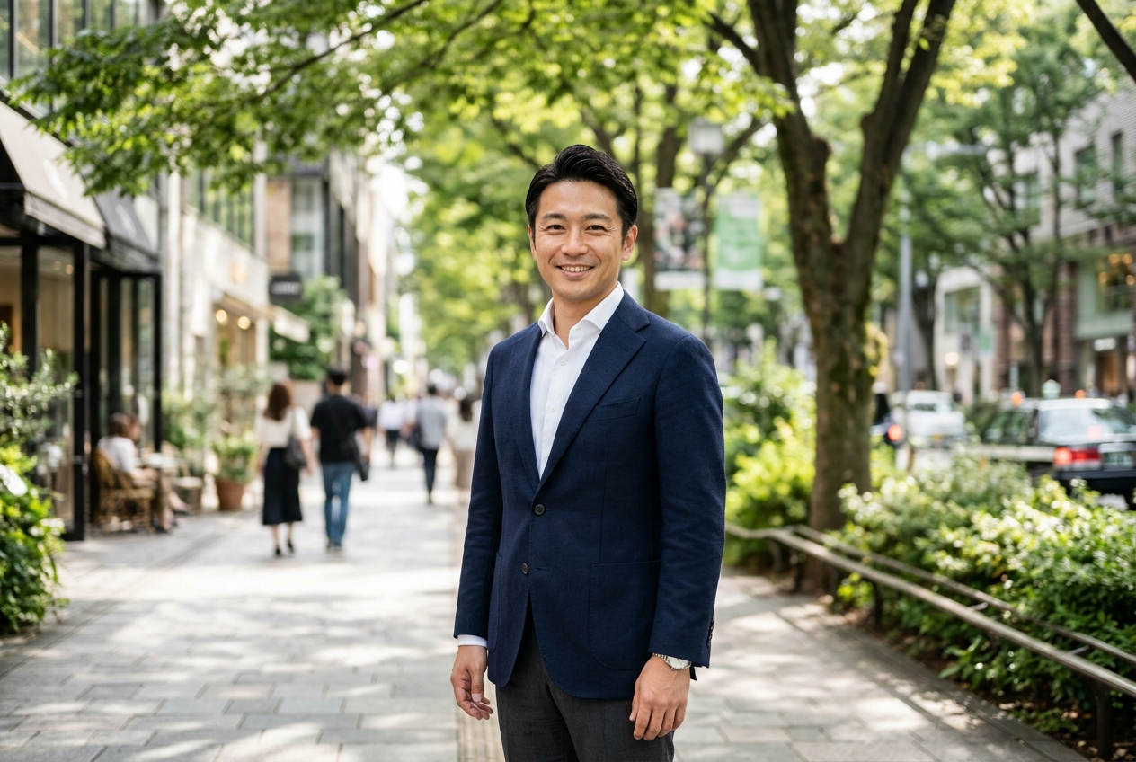 男性の婚活プロフィール写真
